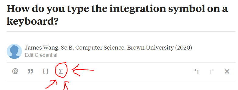 In the right base box, enter e. How To Type The Integration Symbol On A Keyboard Quora