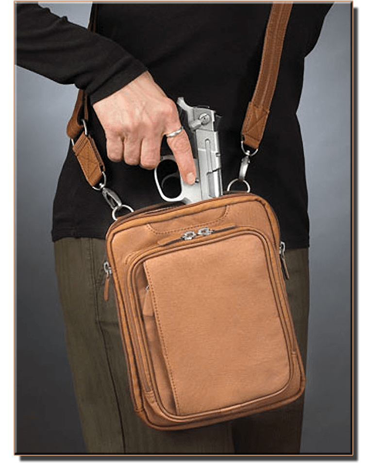 Fits a 38 revolver in the main zippered pouch. How Should A Woman Carry Her Firearm In Her Purse Or In A Holster Quora