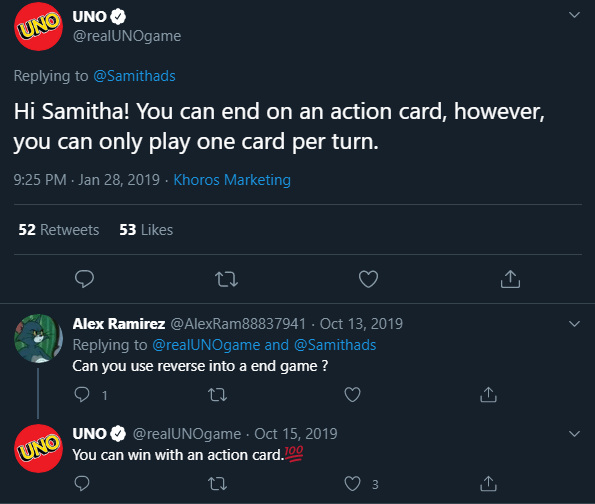 Call the next color played and requires the next player to pick 4 . Can You End Your Uno Game With An Action Card Quora