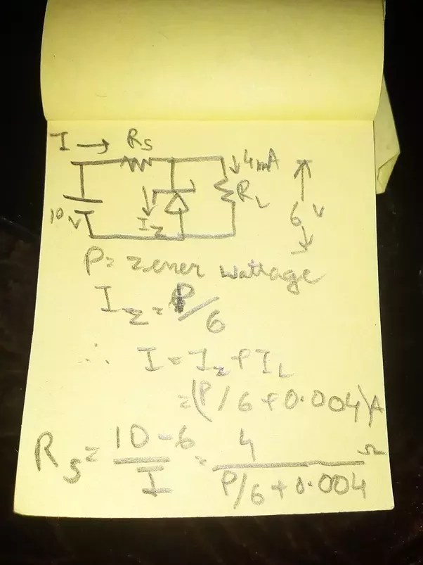 In A Zener Regulated Power Supply A Zener Diode With Vz 6 0