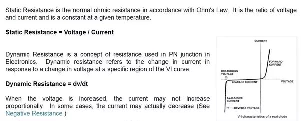 What Is Static Resistance Dynamic Resistance And Ac Average What Is Static Resistance Dynamic Resistance And Ac Average