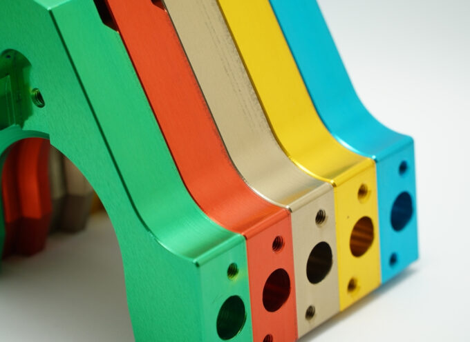 Anodized aluminum surface finishing.