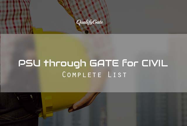 Psu Recruitment Through Gate 2019 For Civil Complete List