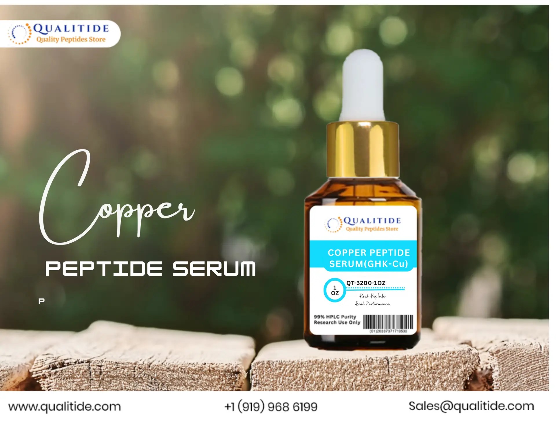 Copper Peptide Serum for face with GHK-Cu and hyaluronic acid