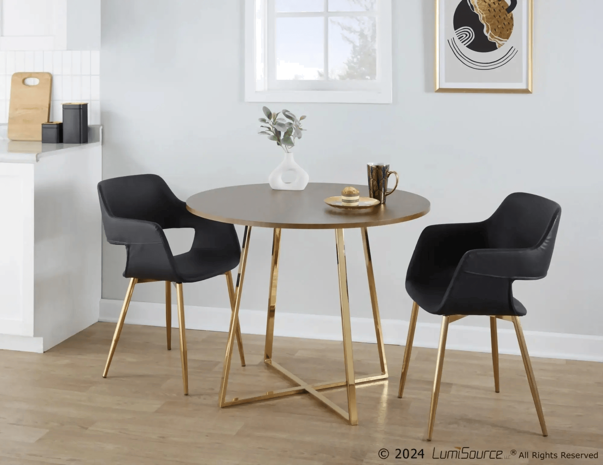 LumiSource Cosmo Dining Table, Walnut
