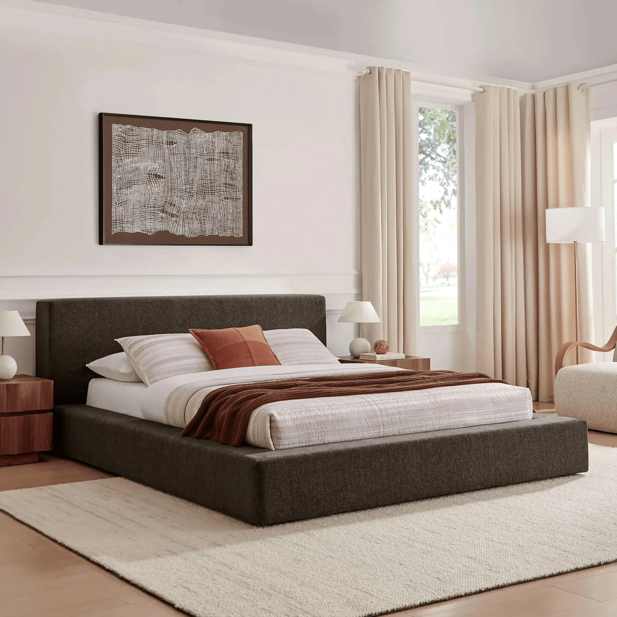 Modway Luma King Panel Platform Bed, Java