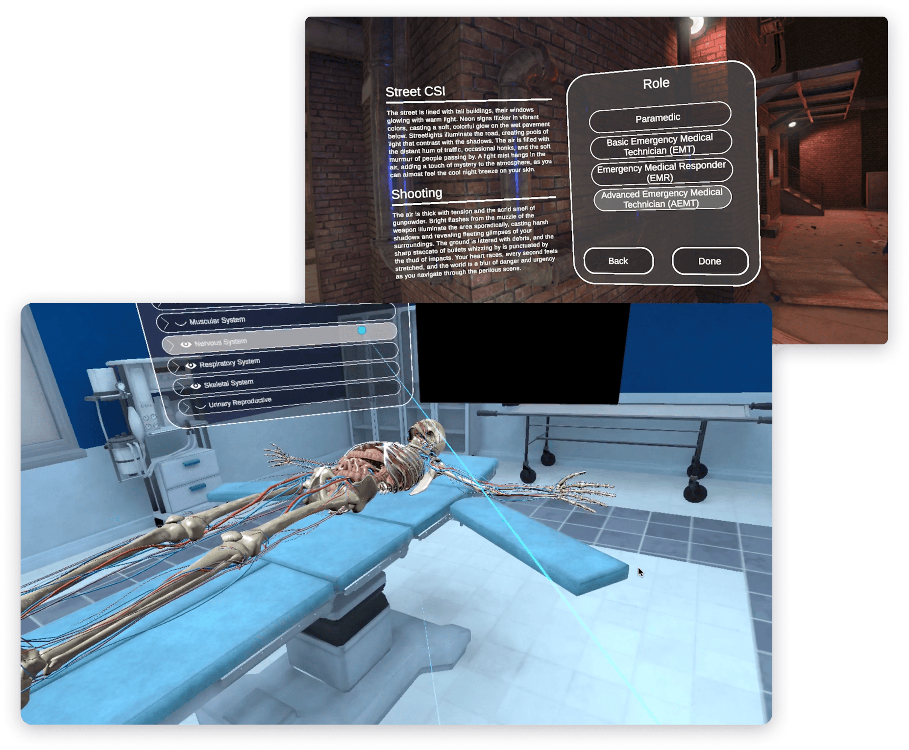 Medical training in VR Solution and scenario development