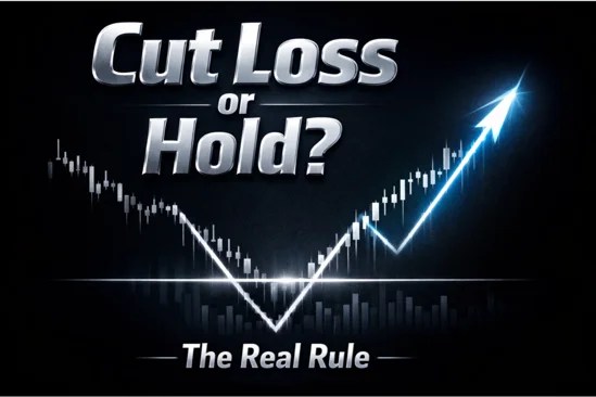 cut loss or hold stock decision chart with rebound signal and real trading rule