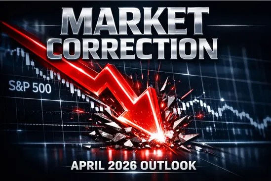 US stock market April 2026 correction thumbnail S&P 500 falling chart