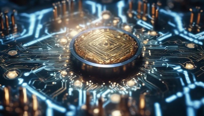 Quantum Computing Crypto Coin - Retina Geometric Patterns for Desktop