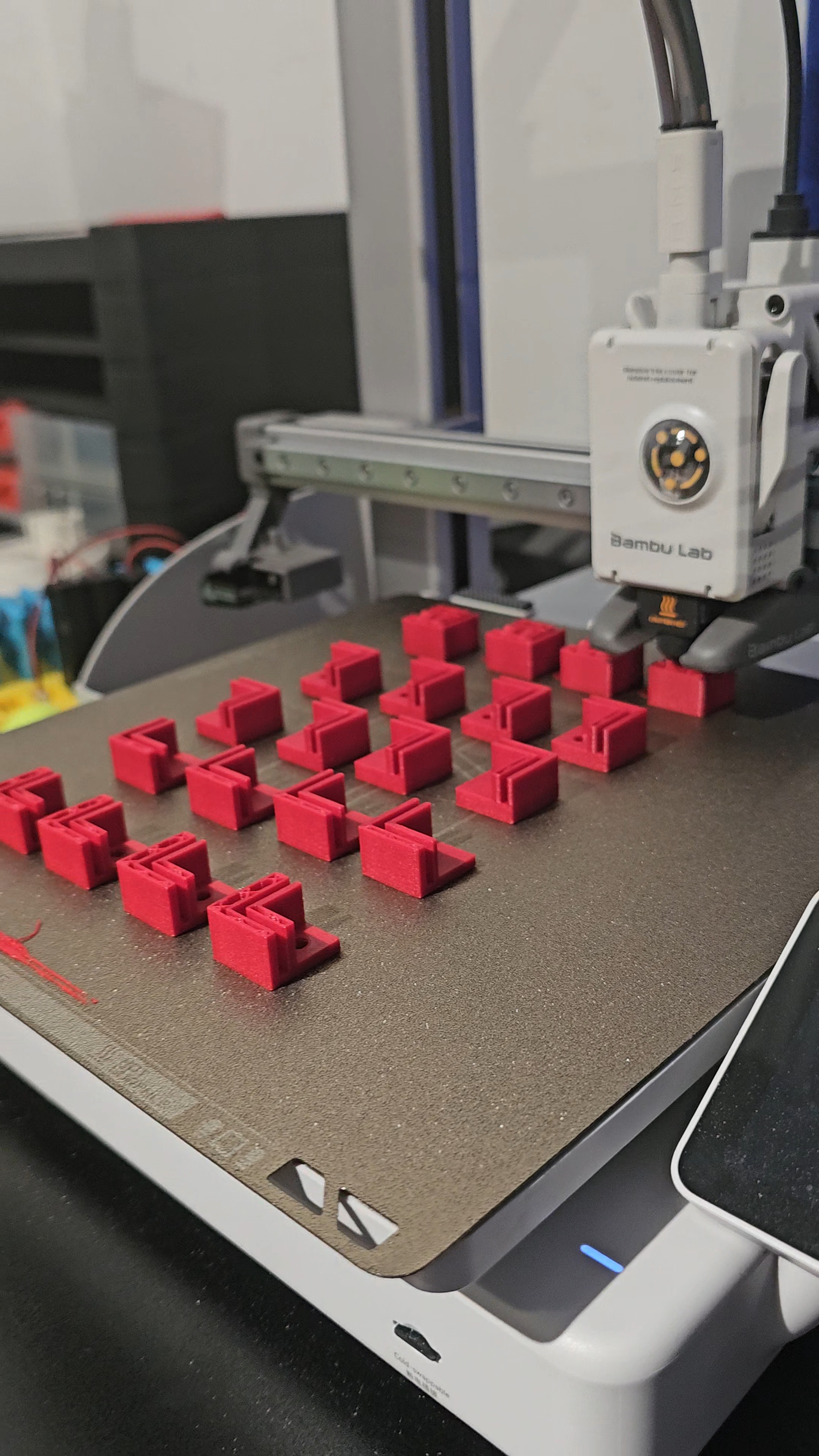 3D printed lamp parts designed by a student