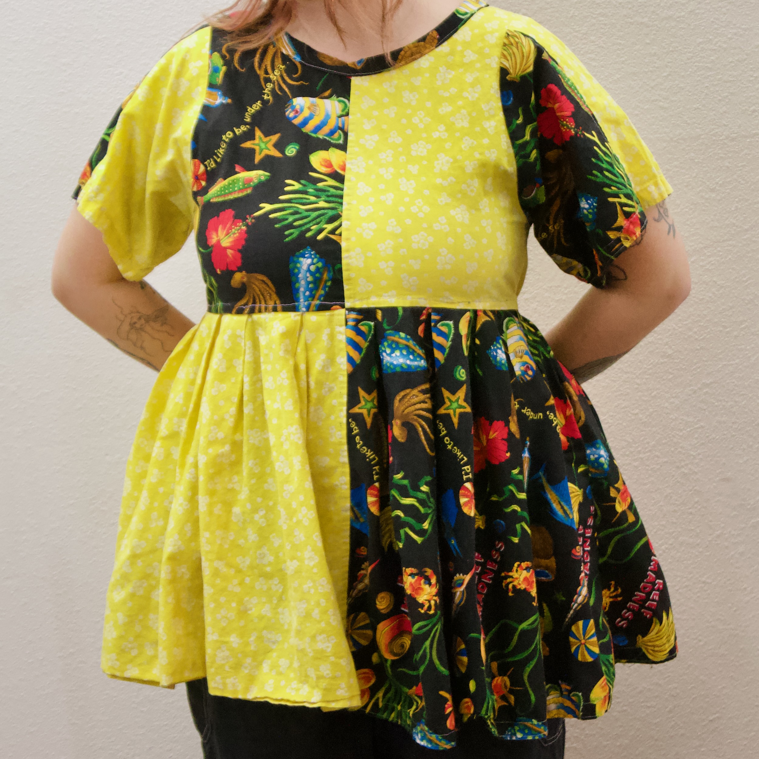 Tropical Checkered Style Play Dress