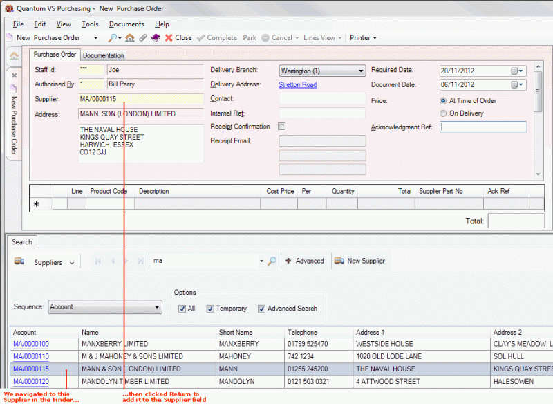 Entering Purchase Order Header Details - Gradient Patterns - Perfect Full HD Collection
