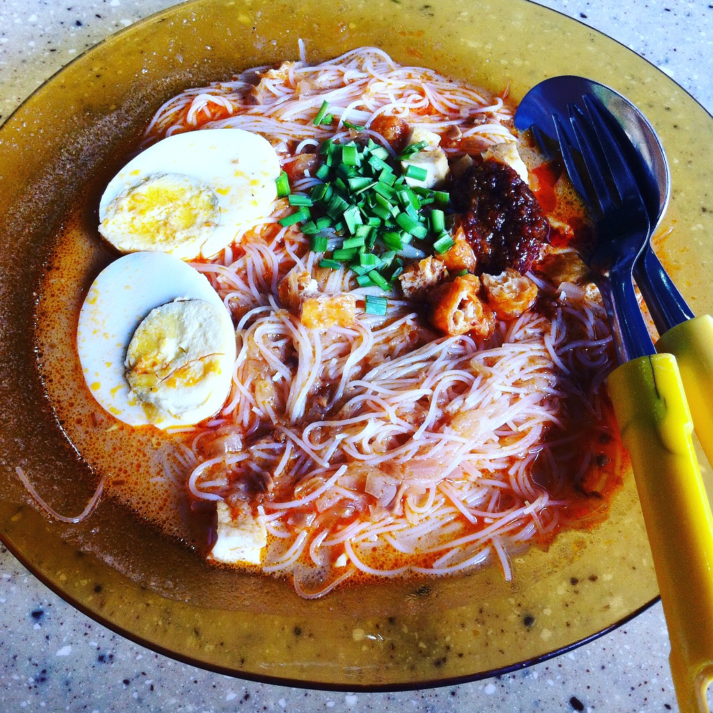 First Breakfast, noodle, egg and broth. So good.