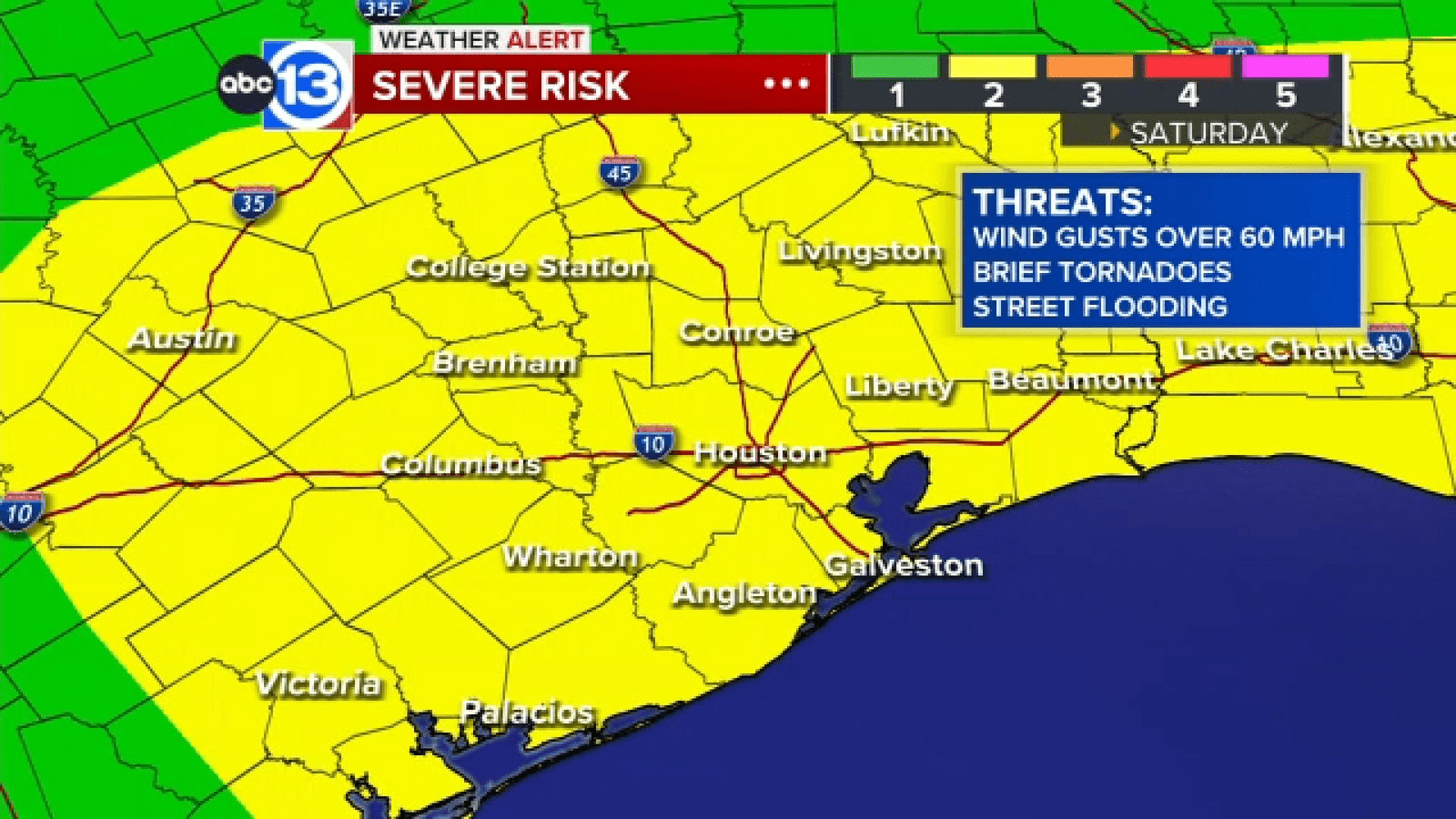 Another round of storms later today, ABC13 Weather Alert Day remains