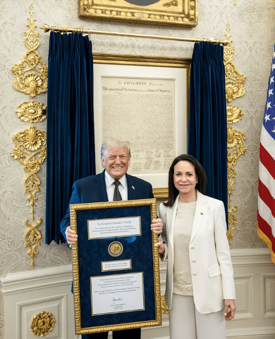 Machado gifts Nobel Peace Prize medal to Trump, raising questions