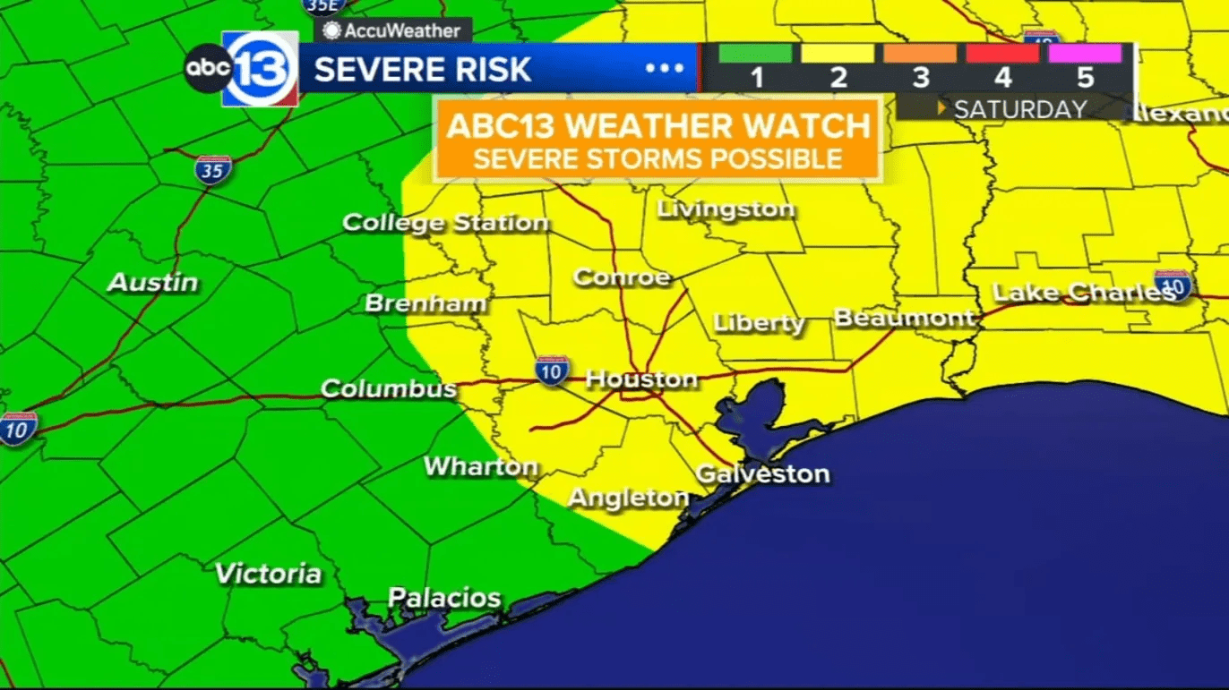 ABC13 Weather Watch: Severe risk upgraded for Houston late Saturday