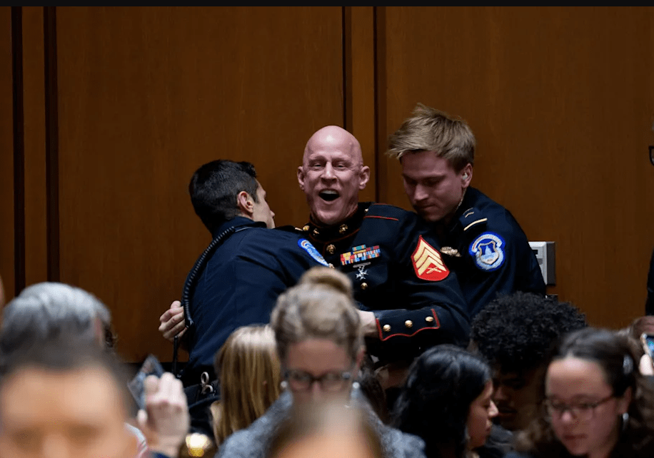 Marine Veteran Removed From Senate Hearing After Iran War Protest