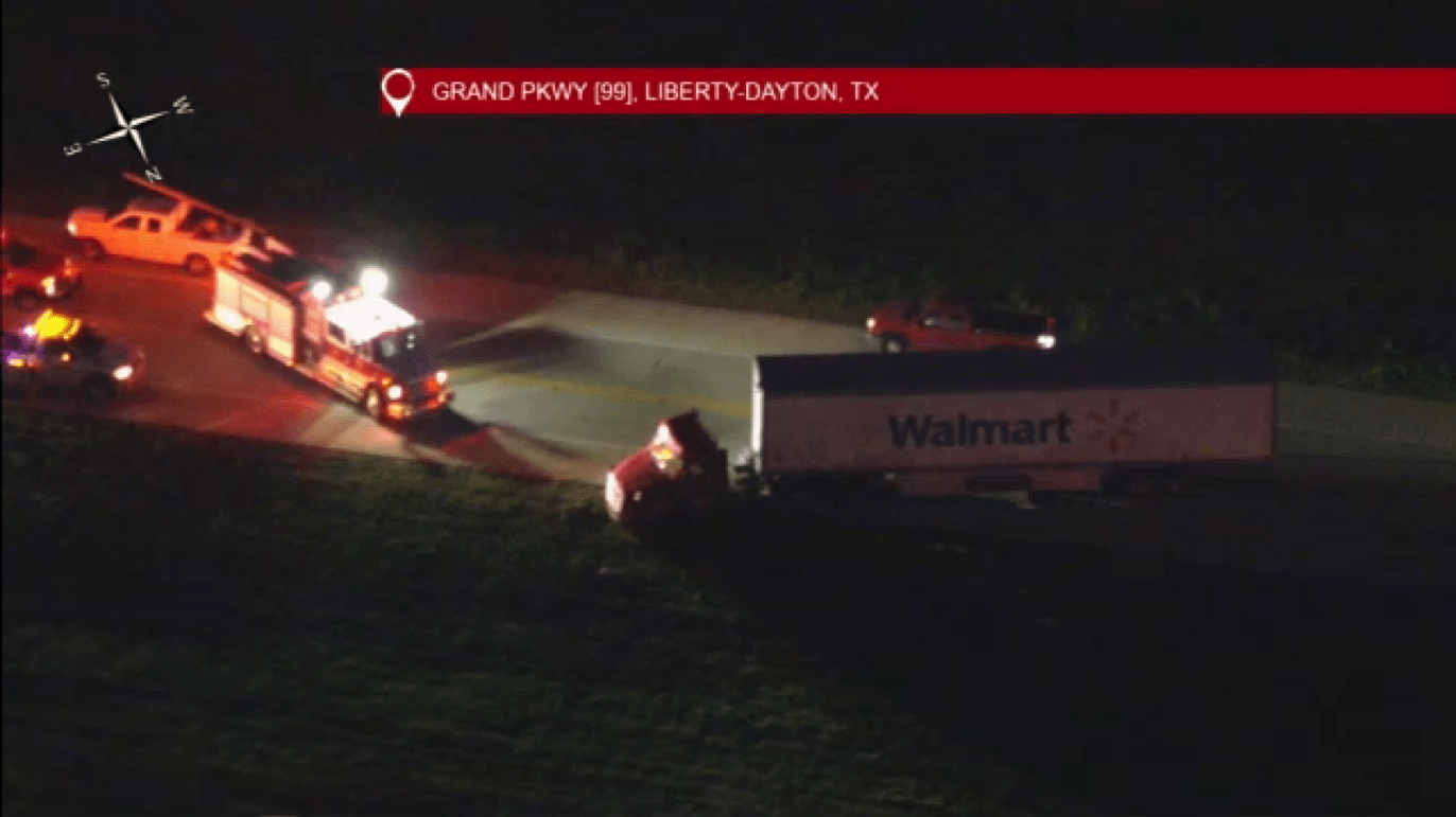 13 Alert Traffic: Walmart 18-wheeler crash on Hwy 99 SB blocking traffic in Dayton area