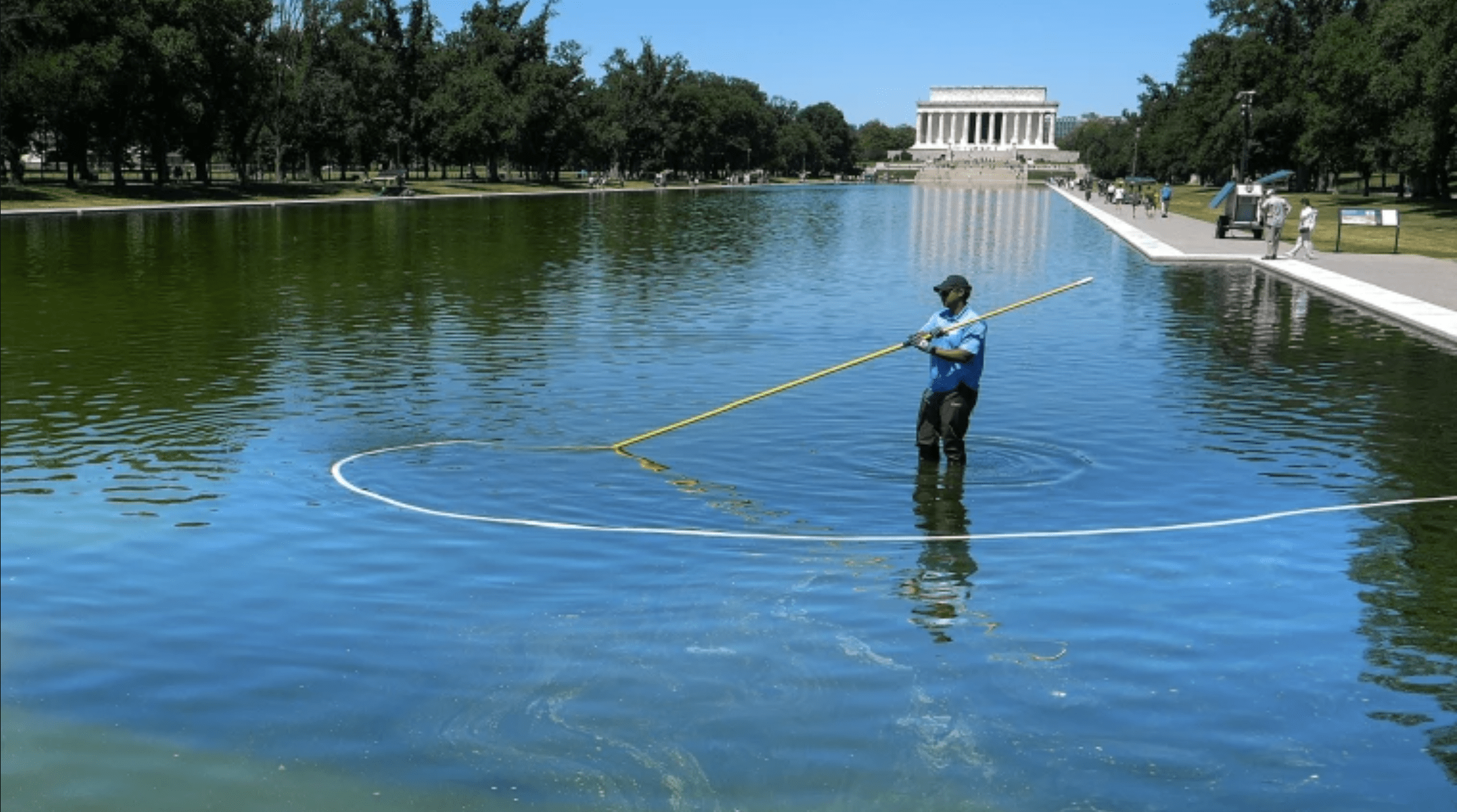Lincoln Memorial Reflecting Pool Faces Algae and Peeling Paint After Renovation