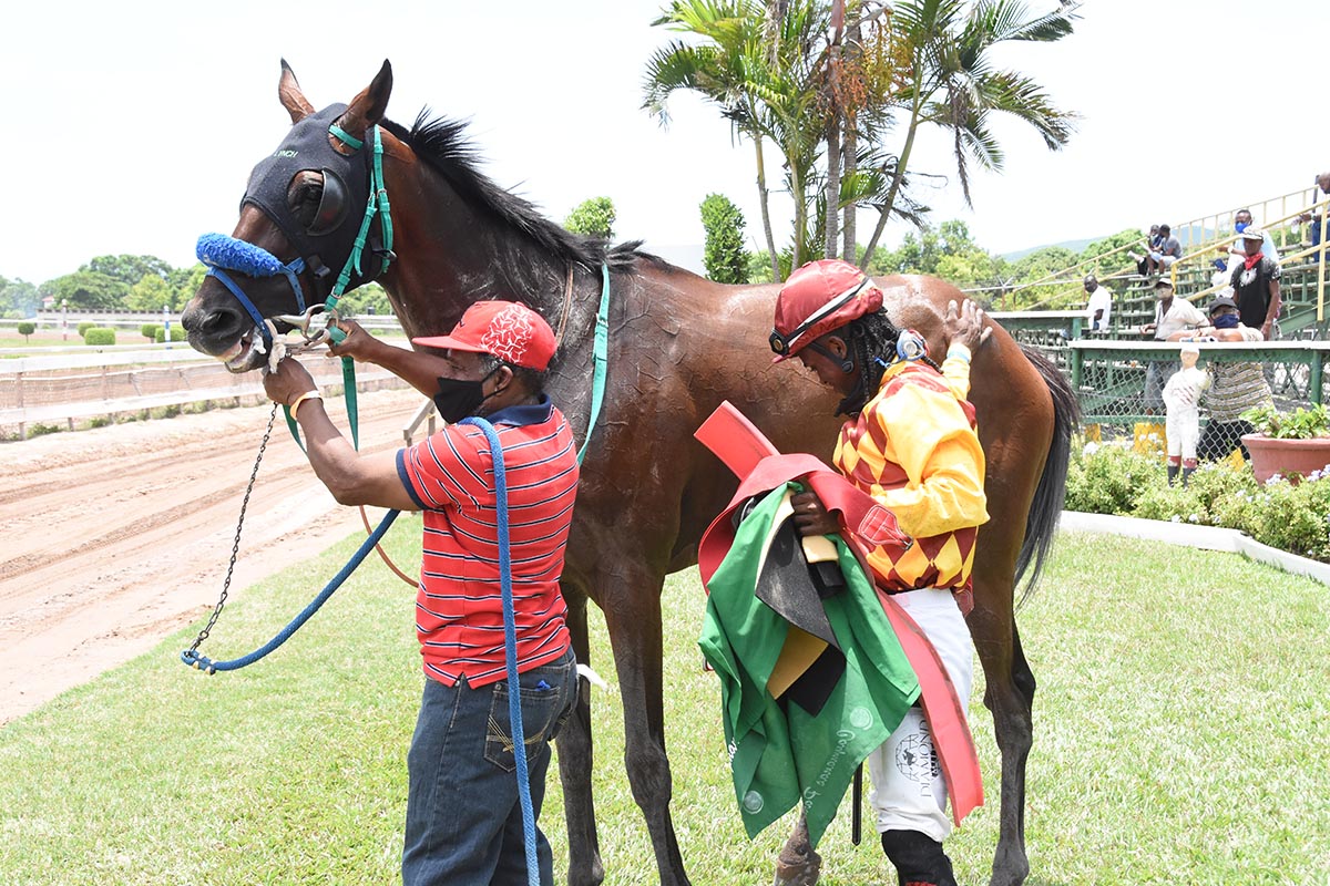 Jockey Robert Halledeen (right) with Inspired Miracle.