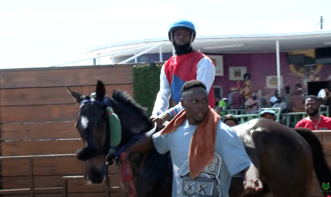 Apprentice Tyrese Anderson on his first winner, Sir Ganga Jamuna.