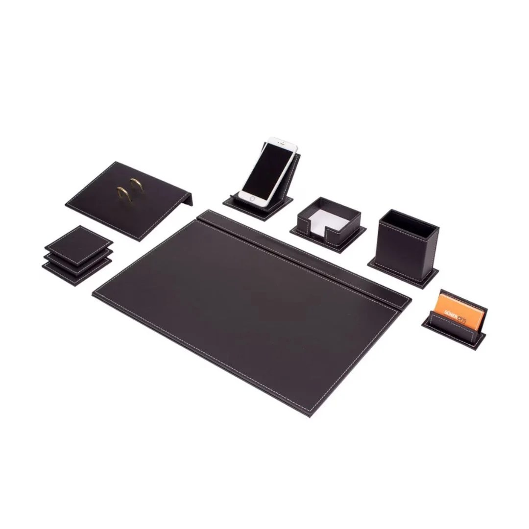 Leather Desk Set Organizer Leather Desk Set Organizer