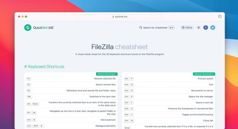 Filezilla Cheat Sheet Quick Reference - Gradient Photo Collection - High Resolution Quality