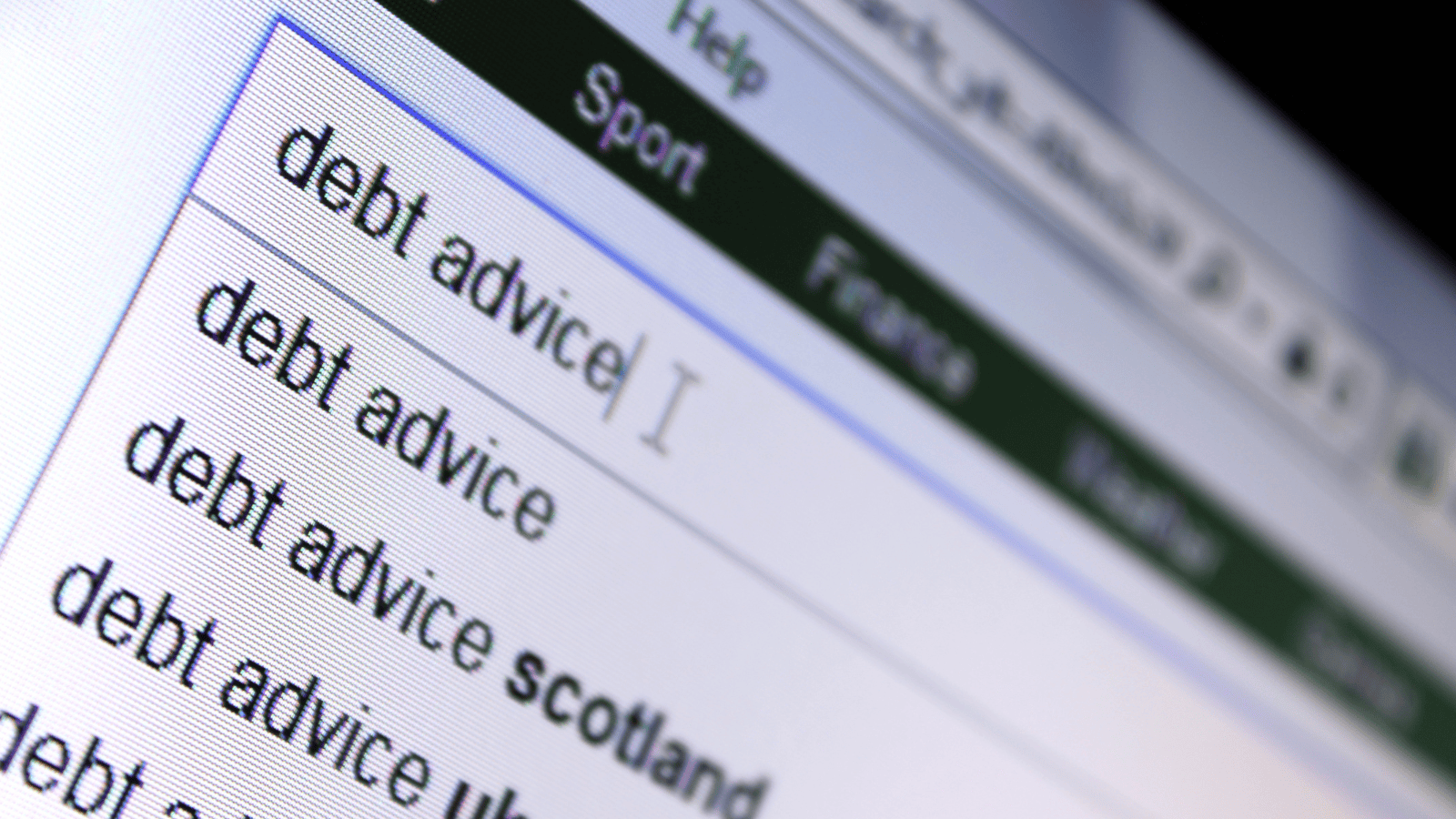 searching for debt advice online