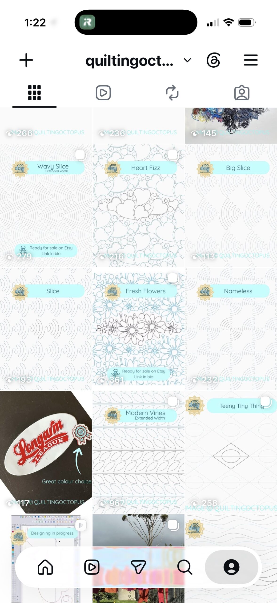 A screenshot of a Insta feed showing repeated pantograph posts