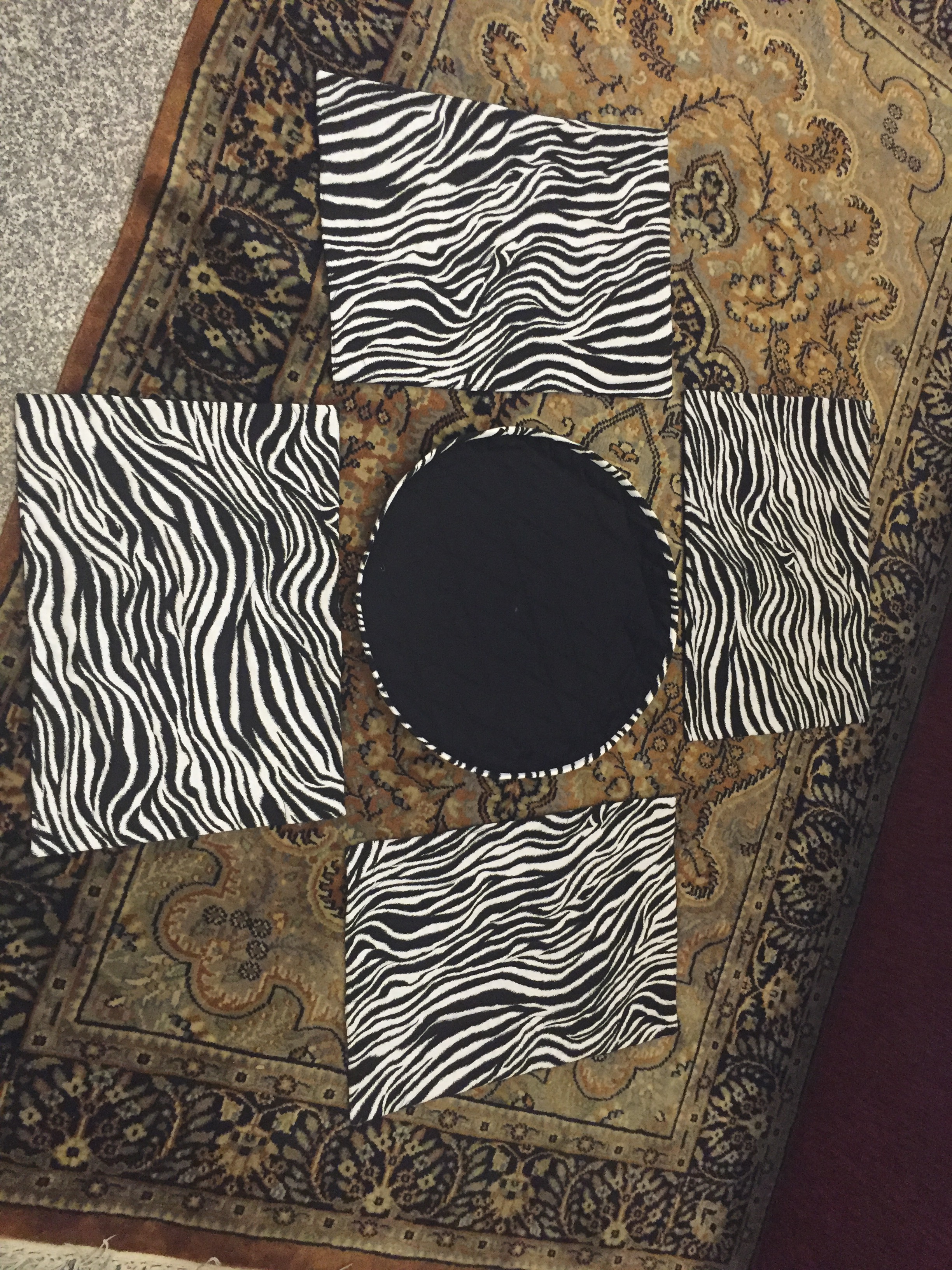Zebra fabric placemats