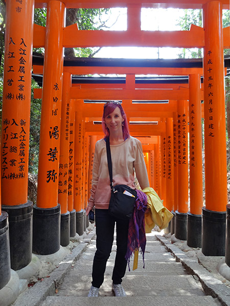 Standing in the torii gates at Fushimi Inari