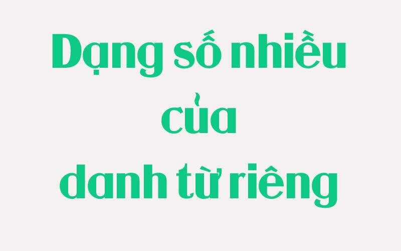 Dạng số nhiều của danh từ riêng