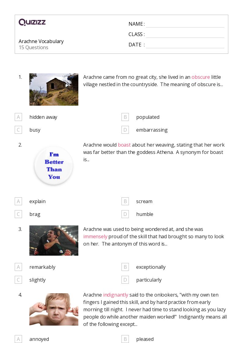 50+ vocabulary worksheets for 7th grade on quizizz