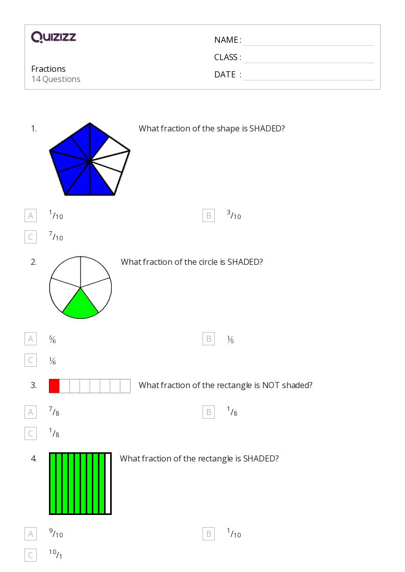 50+ fractions worksheets on quizizz
