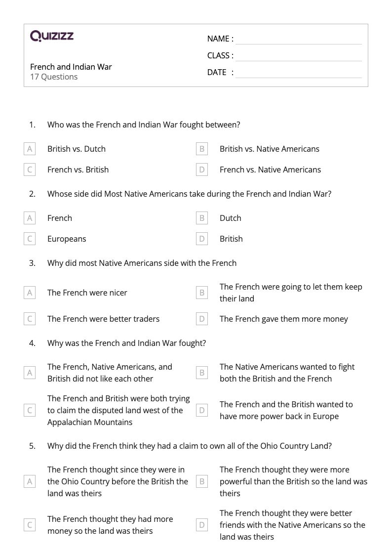50+ french worksheets for 5th grade on quizizz