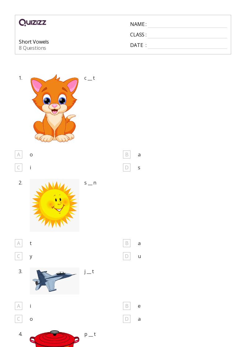 50+ short vowels worksheets for 3rd grade on quizizz