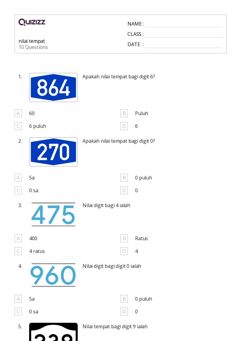 50+ lembar kerja nilai tempat desimal untuk kelas 2 di quizizz