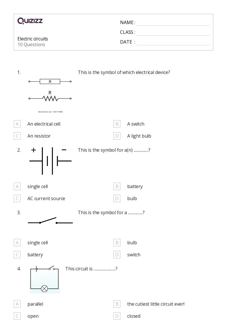 50+ circuits worksheets on quizizz