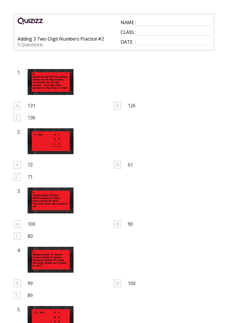 50+ two-digit numbers worksheets for 2nd grade on quizizz