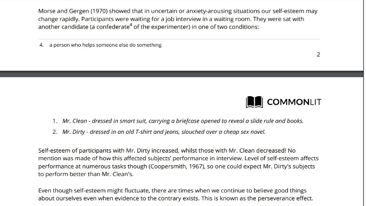 Commonlit answers ― all the stories and chapters details: Self Concept Close Read English Quizizz