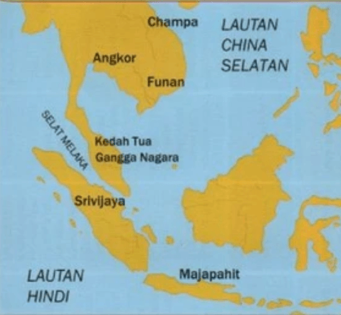 Selepas zaman ini, alam persejarahan . Peta Kerajaan Alam Melayu Englshdaba