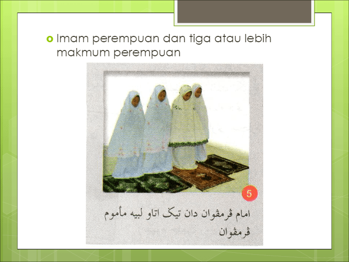 Ayah, 2 anak lelaki, isteri dengan anak perempuan. Solat Berjemaah Pengikat Hati Religious Studies Quizizz