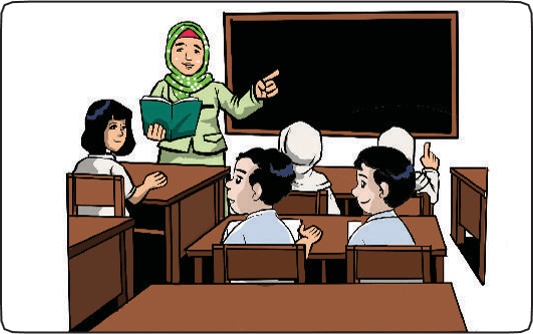 Gambar kartun bu guru sedang mengajar . Hormat Dan Patuhi Orang Tua Dan Guru Quizizz