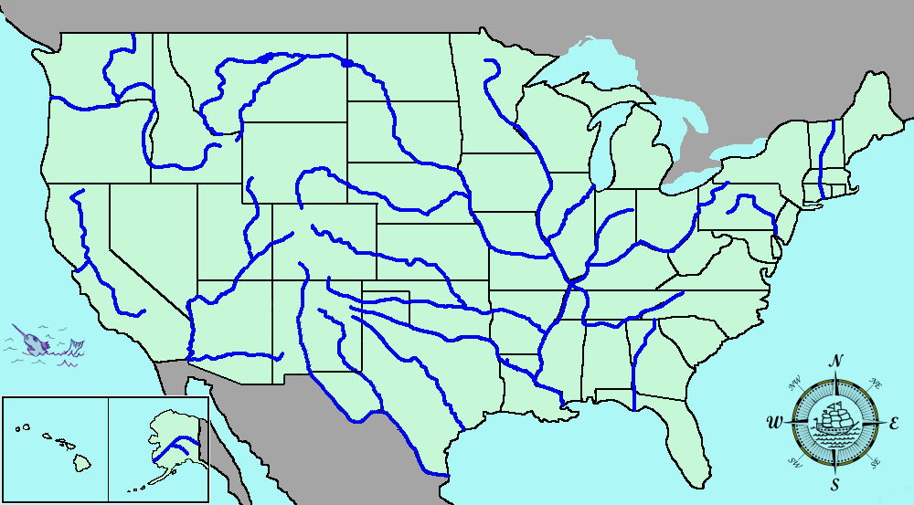 Locate The Rivers Of The USA USRiversMap 