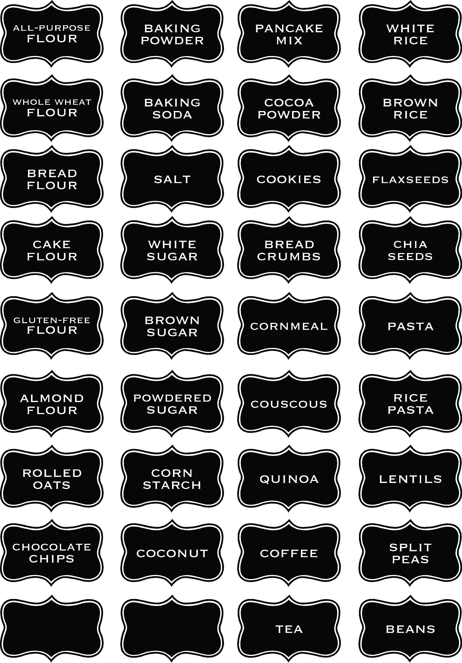 Printable Kitchen Pantry Organization Labels | Storables