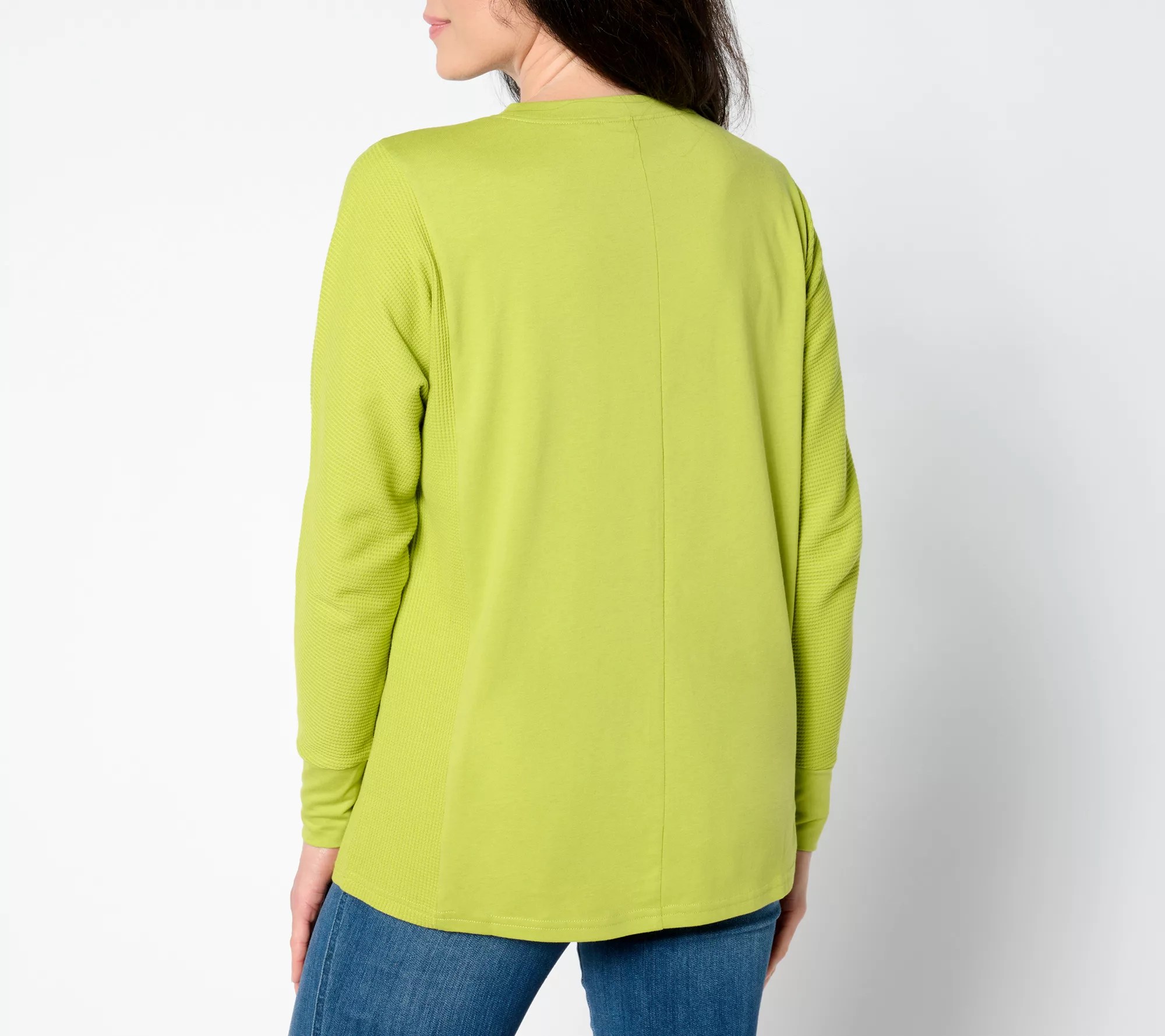 Belle by kim gravel mixed media waffle & jersey slouchy top