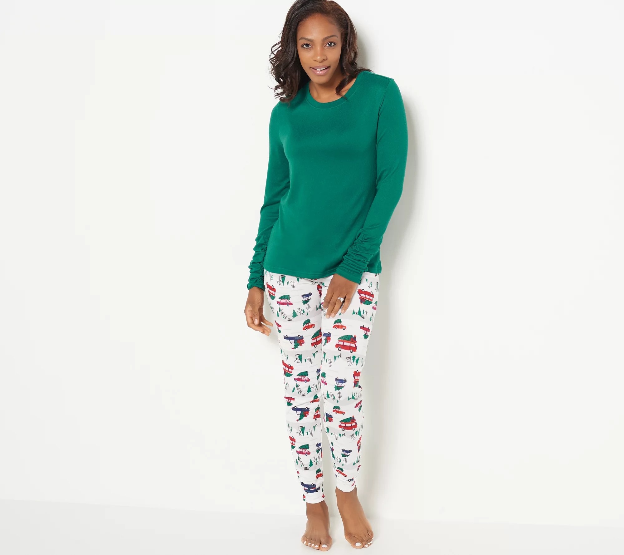 muk luks petite womens butter knit comfy together pajama set - qvccom on women's petite pajamas long sleeve