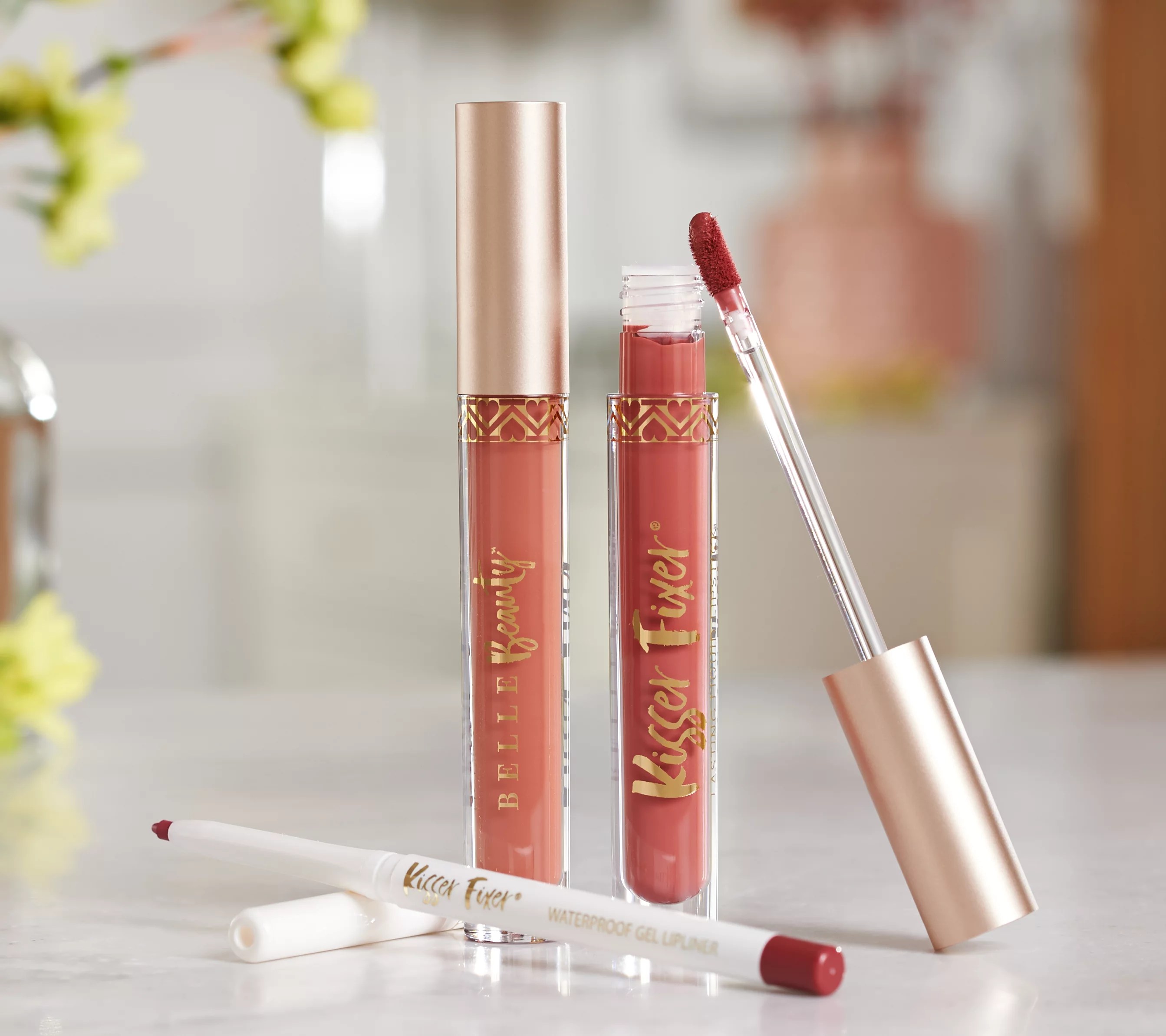 For more information or to buy: Belle Beauty By Kim Gravel Kisser Fixer 3 Piece Lip Kit Qvc Com