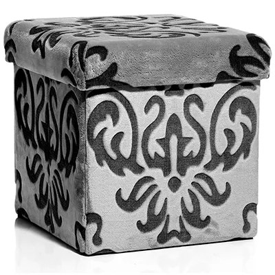 BELSEDIA Chinchilla-Optik Hocker, klappbar Ornamente ca 